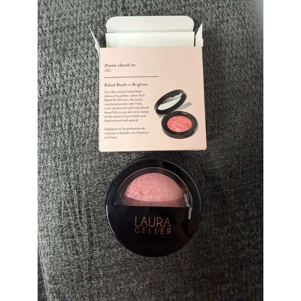 Laura Geller Baked Blush-N-Brighten Marbleized Blush Pink Buttercream 0.16oz NEW